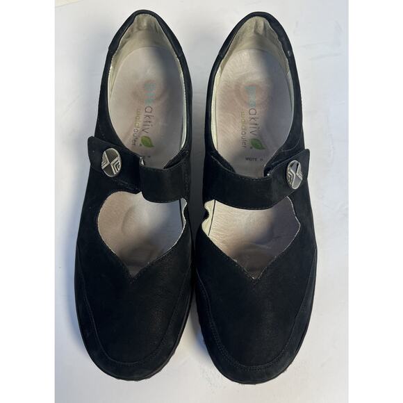 waldlaufer womens Black Suede Mary Jane Flats Size US 9.5 - Picture 7 of 9